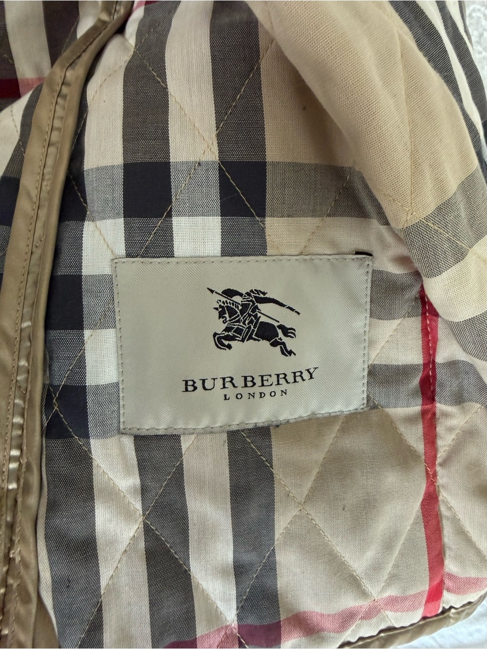 Burberry Quilted Tan Beige Snap-Front Jacket - Picture 9 of 11